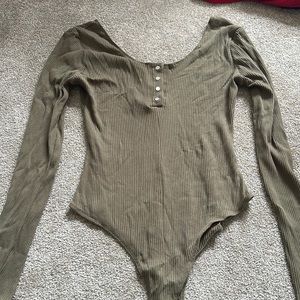 Shinestar olive green bodysuit